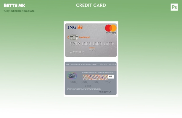 Модерен стил Шаблон за кредитна картичка IGN на Холандија Банка на Холандија